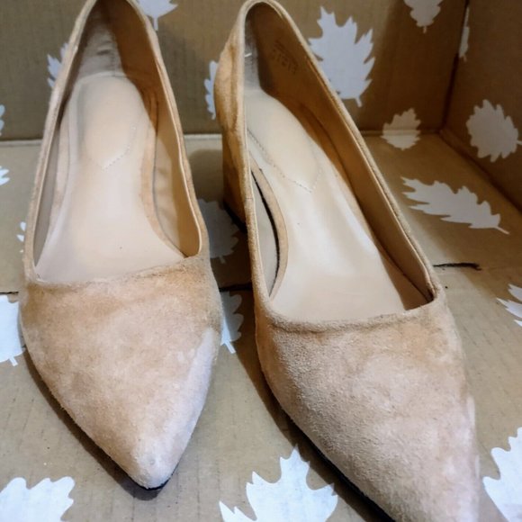 Aldo Sevilassa Classic Suede Block Heel 7.5 Pointed Toe Slip On ~ Hardly Worn - Picture 8 of 9